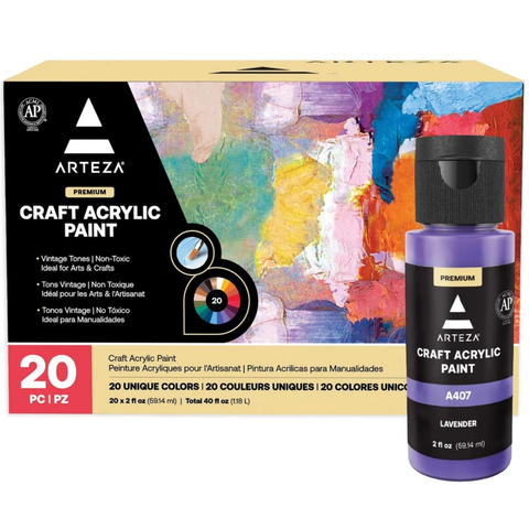 20-Piece Vintage Hues Acrylic Paint Set - MrPRICE.online