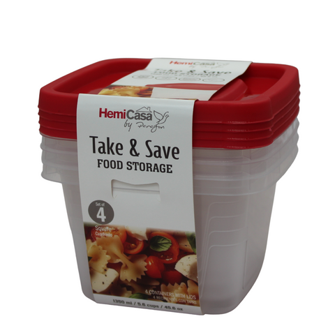 Set of 4 Plastic Food Containers - MrPRICE.online