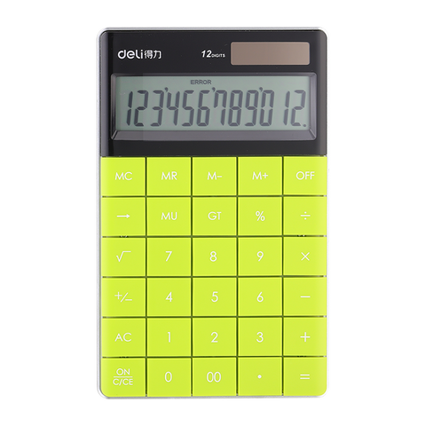 12 Digit Green Dual Power Calculator by Deli - MrPRICE.online