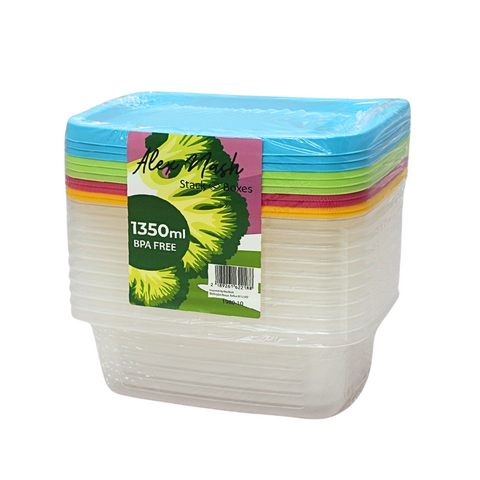 Set of 10 Rectangular Food Containers – 1.35L - MrPRICE.online