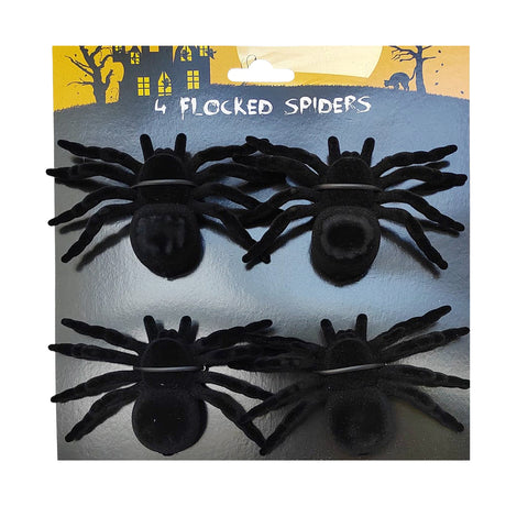 4 Velvet Spiders – Halloween Decoration - MrPRICE.online