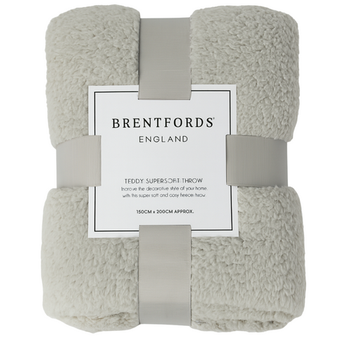 150x200cm Teddy Fleece Throw – Grey - MrPRICE.online