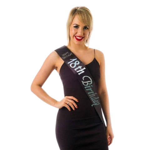 Black 18th Birthday Sash - MrPRICE.online