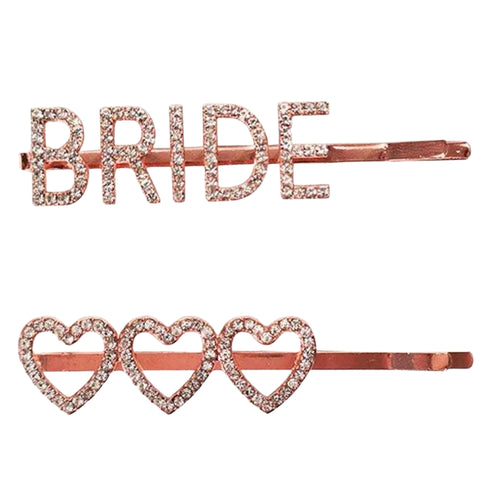 2-Piece Diamanté ‘Bride & Hearts’ Hair Clip Set - MrPRICE.online