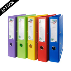 Premtone A4 Lever Arch Files – Assorted Bold Colours ( Box of 20 )