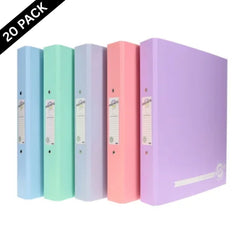 Premto Pastel A4 Ring Binders – 4 Assorted Colours ( Box of 20 )