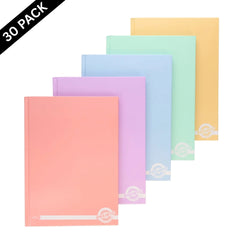 A4 Pastel Hardcover Notebooks 160 Pages – 5 Assorted Colours ( Box of 30 )