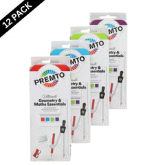 Premto 9-Piece Maths Set – 4 Bold Colours ( Box of 12 )
