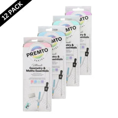 Premto 9-Piece Maths Set – 4 Pastel Colours ( Box of 12 )