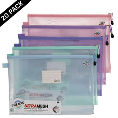 Premto Pastel B4 - Ultramesh Expanding Wallets – 5 Assorted Colors ( Pack of 20 )