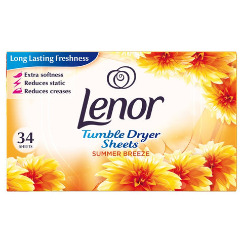 Lenor Tumble Dryer Sheets Summer Breeze – 34 Pack - MrPRICE.online