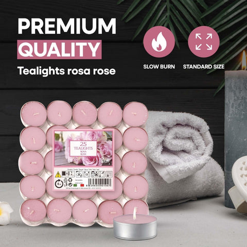 25 - Pack Scented Tealights Rose - MrPRICE.online
