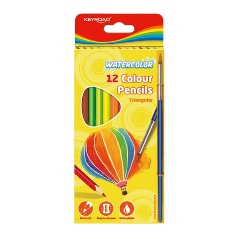 12 Watercolour Pencils with Brush - MrPRICE.online