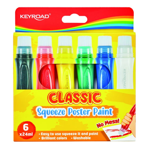 6-Pack Squeeze Poster Paint Brush Pens – Assorted Colours - MrPRICE.online