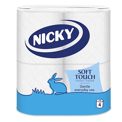 Nicky Soft Touch Toilet Tissue – 4 Pack