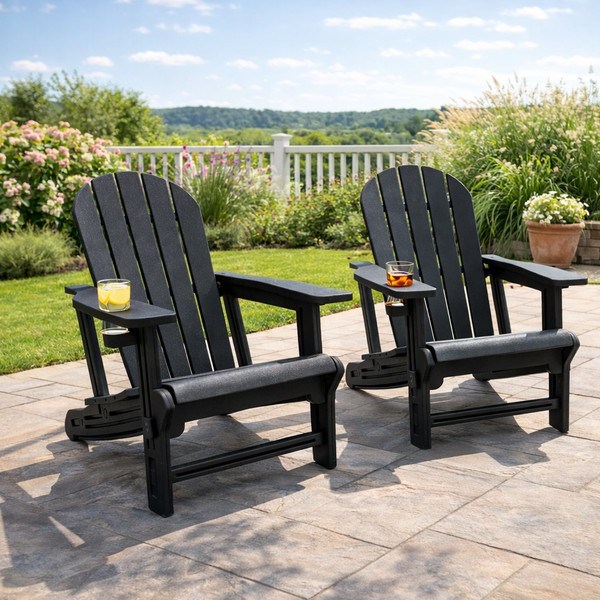 Milan Black Garden Chair with Drinks Holder – MrPRICE.online
