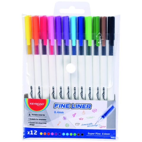 12pk Fineliner Pens 0.4mm – Assorted Colours - MrPRICE.online