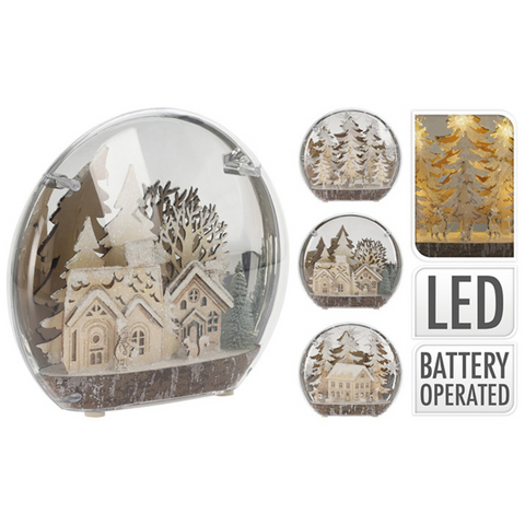 22cm LED Light-Up Oval Christmas Scene - MrPRICE.online