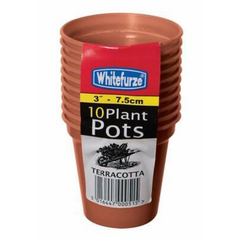 3-Inch Pack of 10 Plant Pots - MrPRICE.online