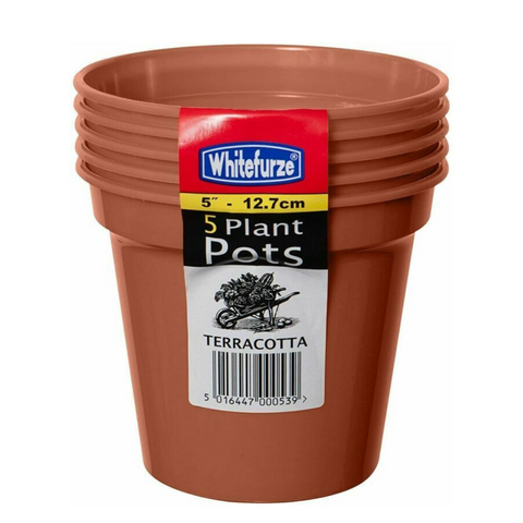 5-Inch Pack of 5 Plant Pots - MrPRICE.online