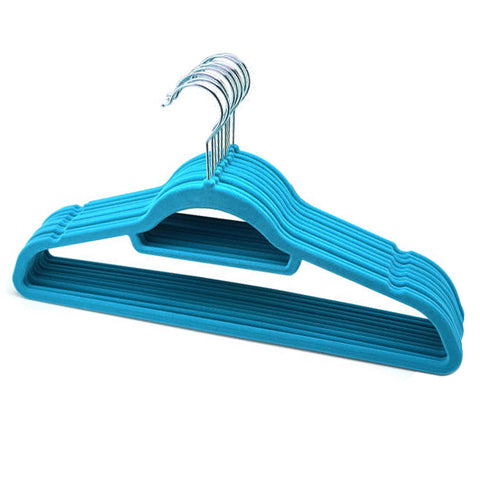 10-Pack Blue Velvet Flocked Hangers - MrPRICE.online