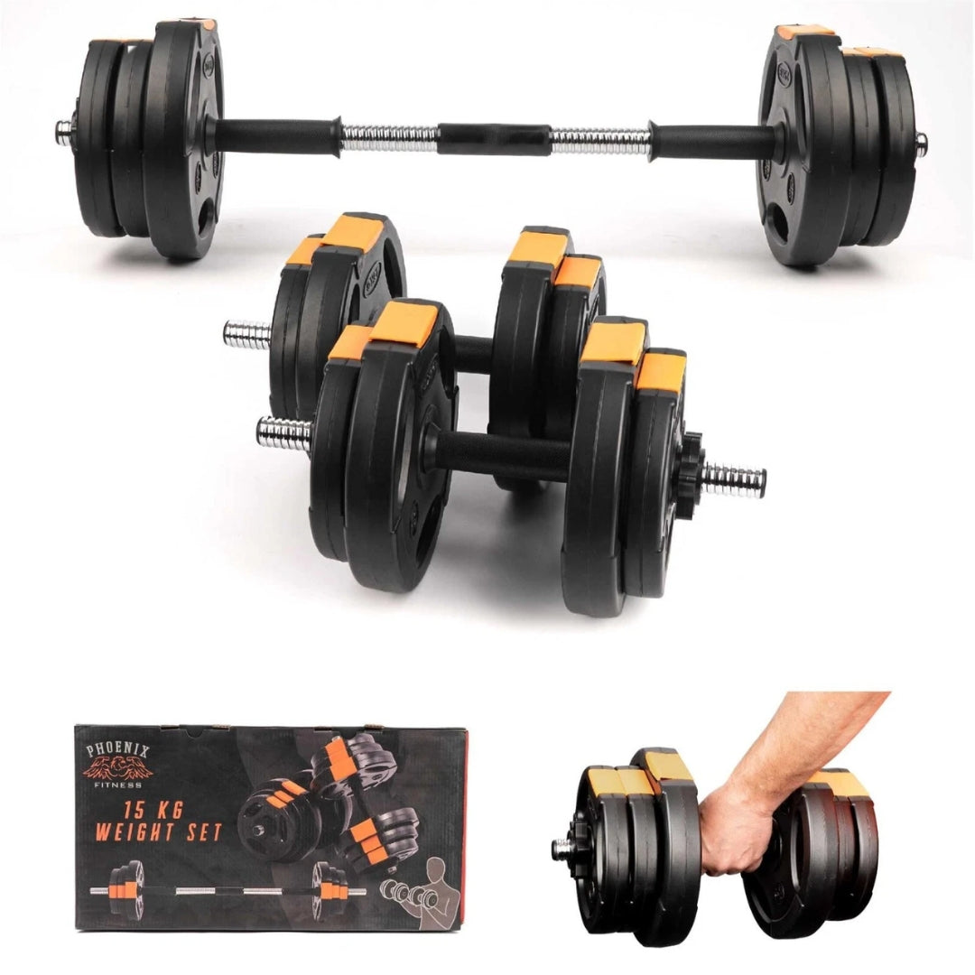 15kg Complete Dumbbell Weights Set by Phoenix Fitness | MrPRICE.online
