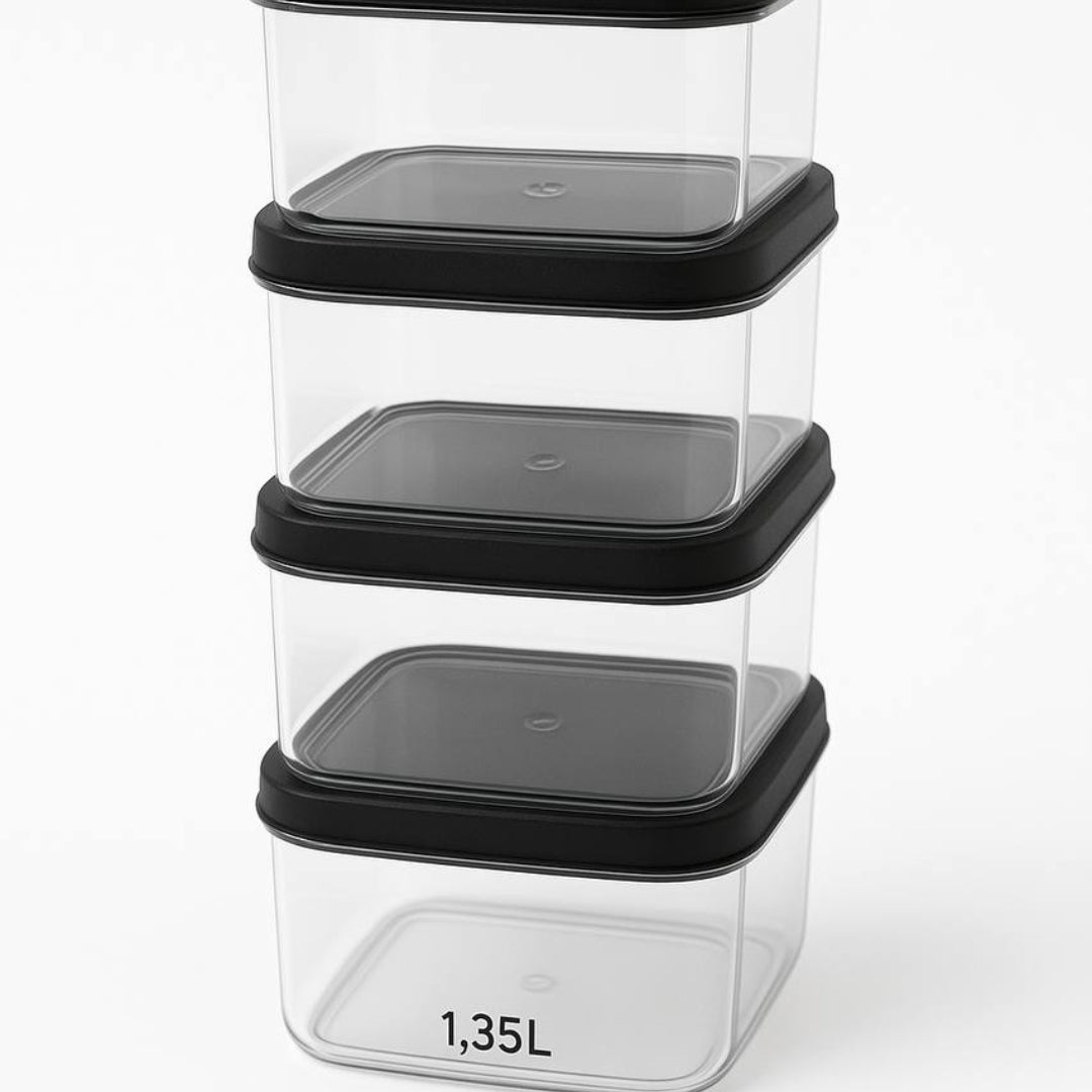 Square Stacker Containers Set of 10 1.35L Square Containers – Stackable Storage – MrPRICE.online