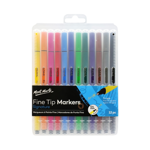 MM 12pc Fine Tip Marker Set – Tri-Grip - MrPRICE.online