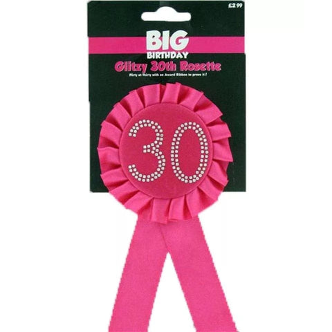 Pink 30th Diamante Rosette - MrPRICE.online