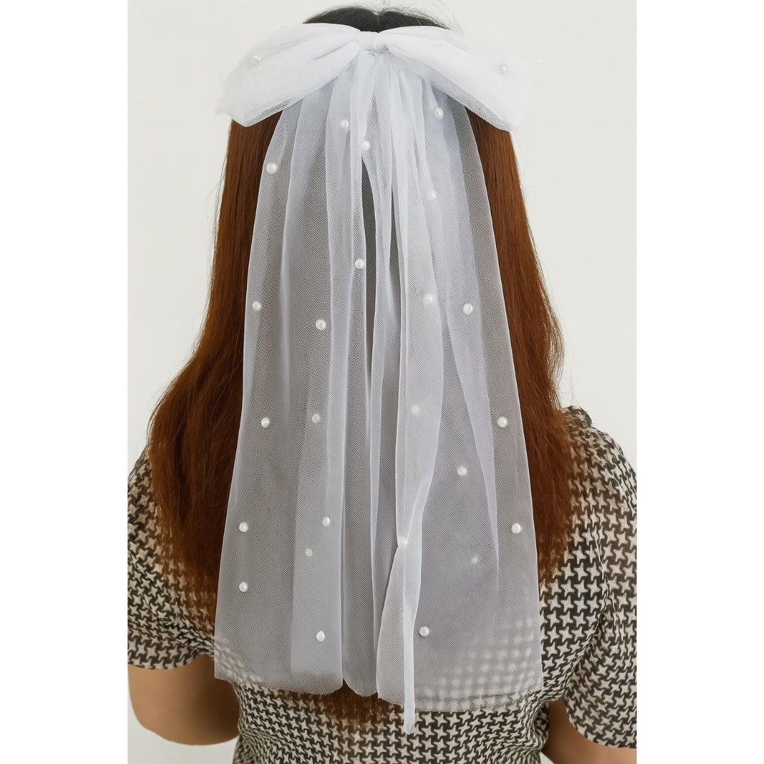 Bridal Bow Veil with Pearls