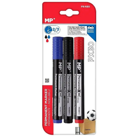 3-Pack Assorted Bullet Permanent Marker - MrPRICE.online