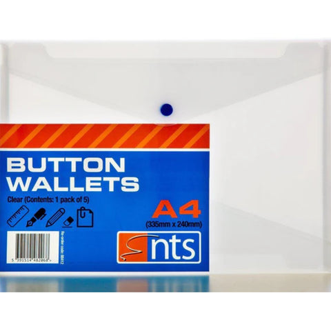 5pk A4 Button Wallets – Clear - MrPRICE.online
