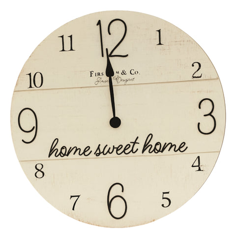 Home Sweet Home Beige Wall Clock - MrPRICE.online