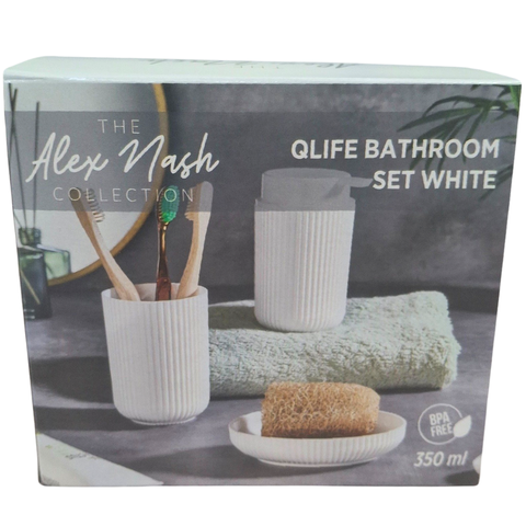 3 Piece Bathroom Set White - MrPRICE.online