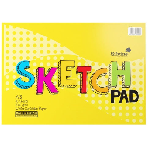 A3 16 Leaf 100gsm Sketch Pad White