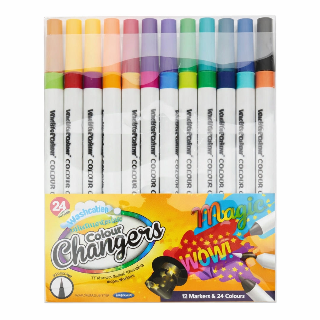 World of Colour Washable Colour-Changing Magic Markers - Pack of 12 ...