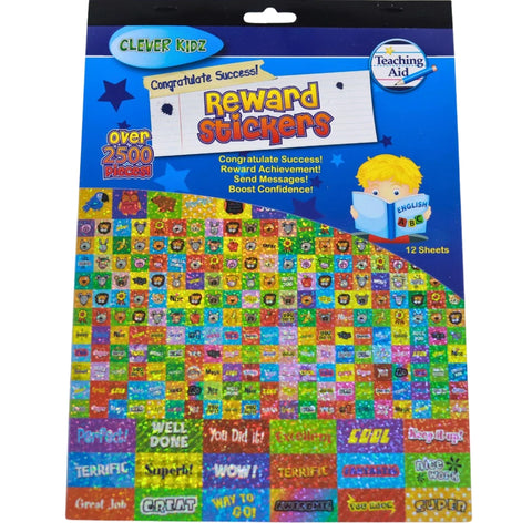 Clever Kidz Deluxe Reward Sticker Pad – 12 Sheets (2500+ Stickers ...
