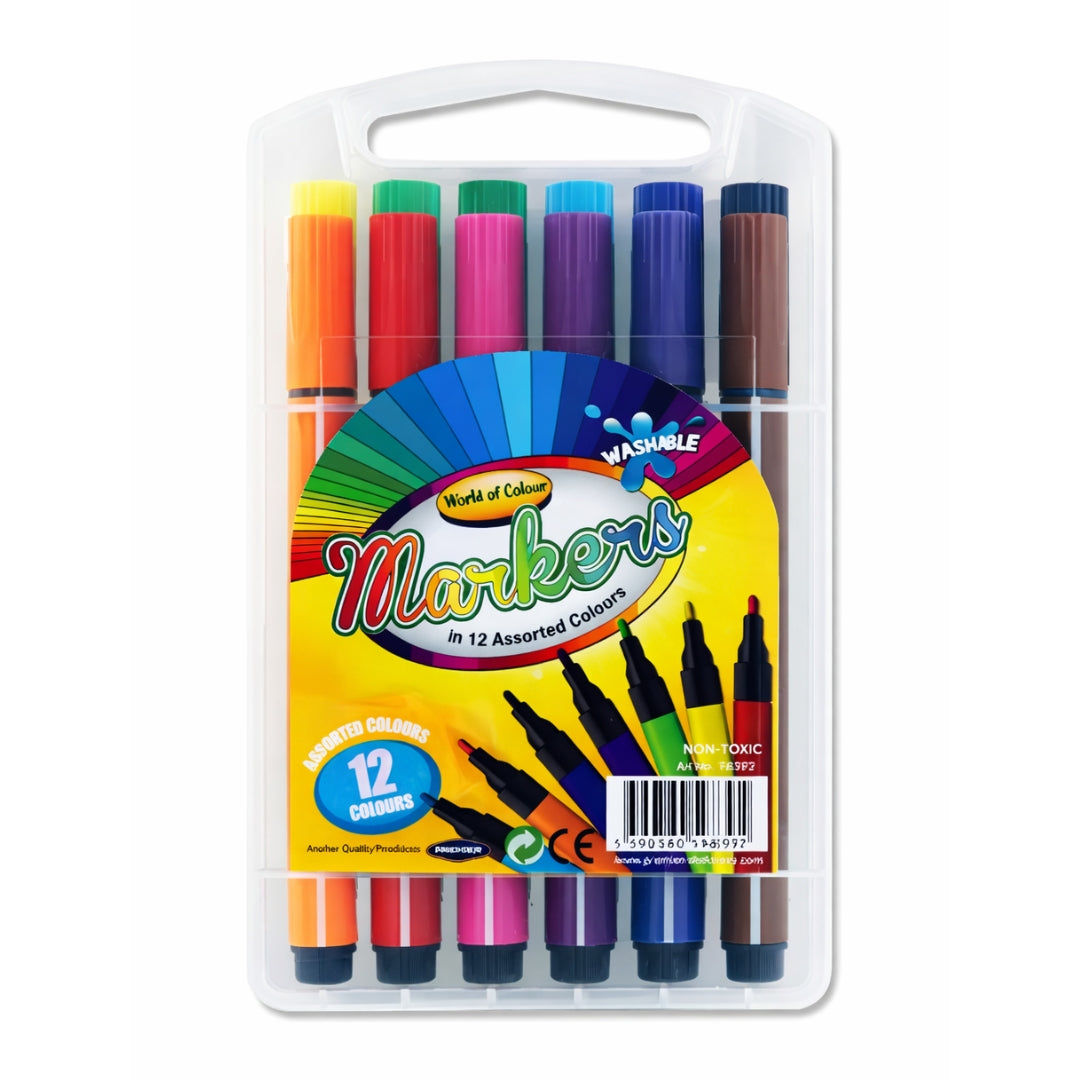 World of Colour Washable Markers 12 Pack with Carry Case – MrPRICE.online