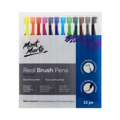 MM 12PC Real Brush Pens - MrPRICE.online