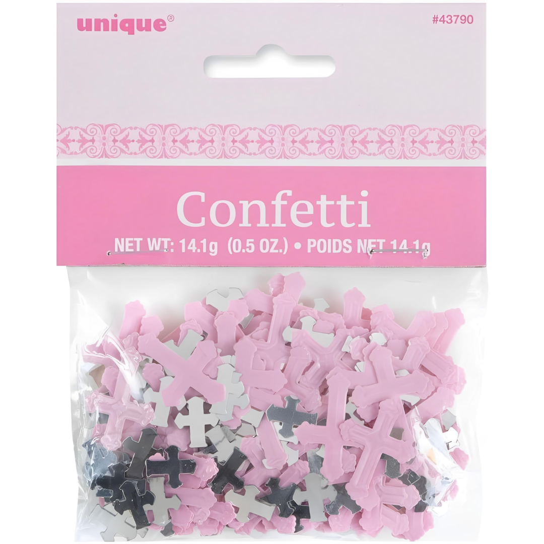 Pink Foil Cross Confetti - MrPRICE.online