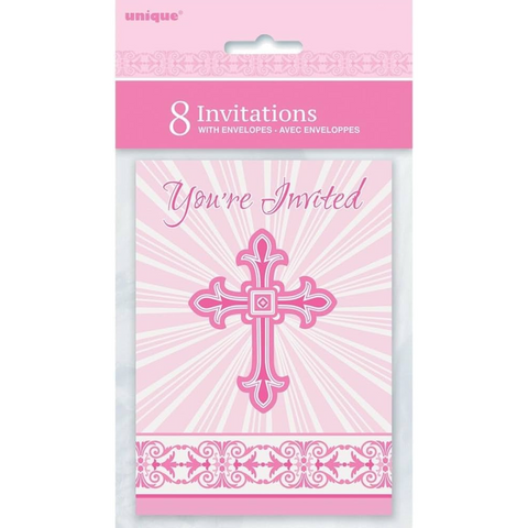 Holy Communion Pink Invite Envelopes pk8 - MrPRICE.online