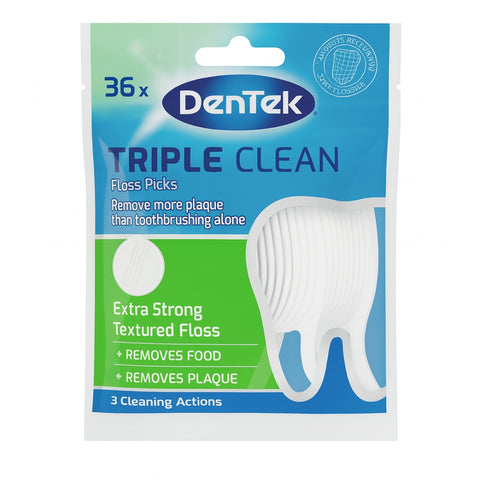 DENTEK TRIPLE CLEAN FLOSS PICK 36PK - MrPRICE.online