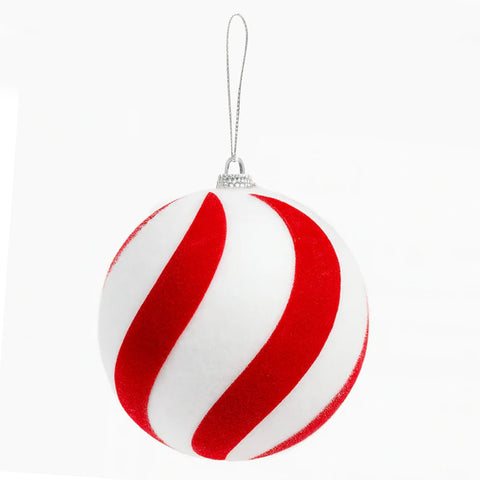 10cm Christmas Ball – Red/White - MrPRICE.online