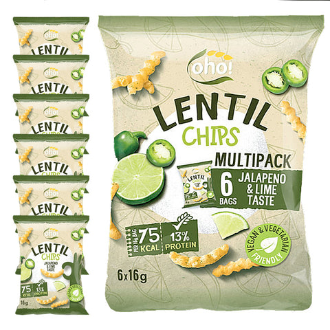 Lentil Chips Jalapeño & Lime – 6 Pack (6 x 16g) - MrPRICE.online