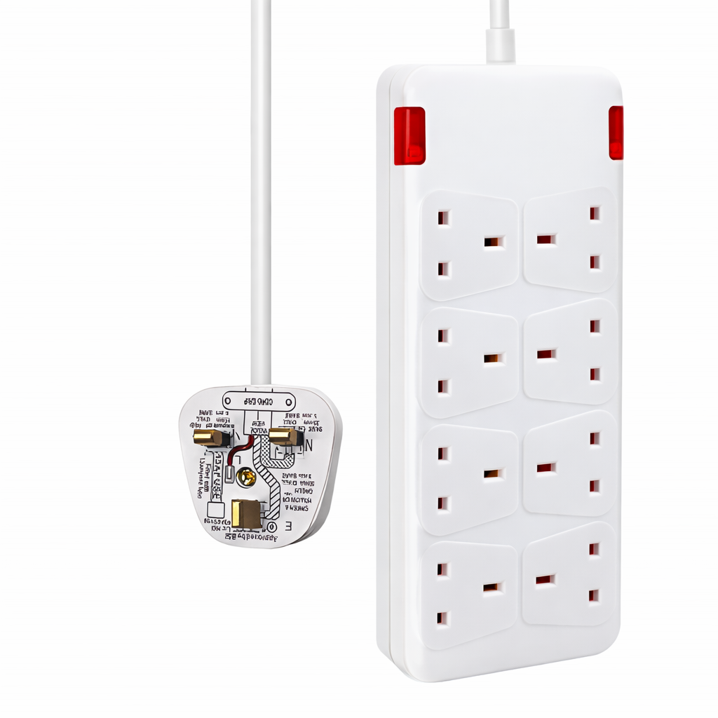 8 Way Socket with Cable 3G1.25 2m – MrPRICE.online