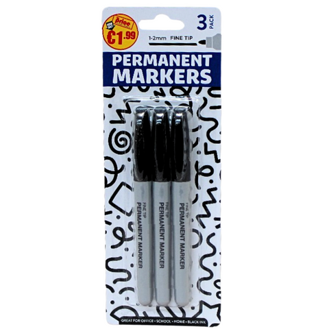3-Pack Permanent Markers - MrPRICE.online