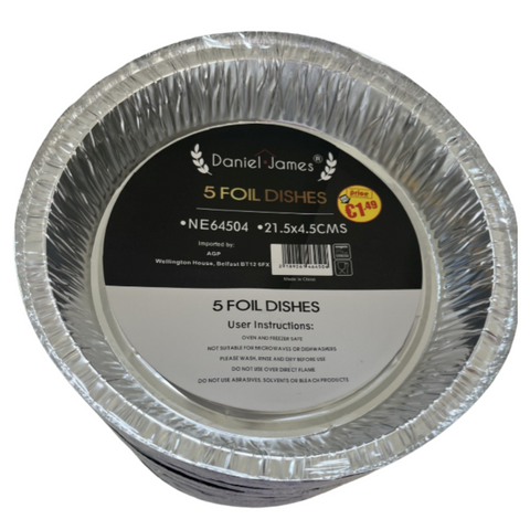 Pack Of 5 Foil Pie Dishes – 11.2 cm - MrPRICE.online