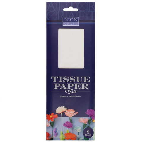 Icon Craft Tissue Paper White 500x700mm (Pack of 5) - MrPRICE.online
