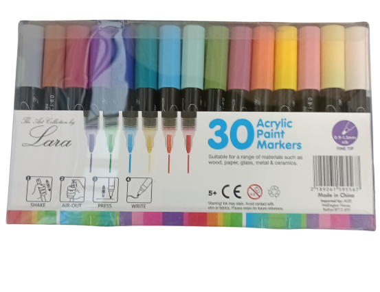 30pcs Acrylic Paint Marker Set – Vibrant Colors for Art – MrPRICE