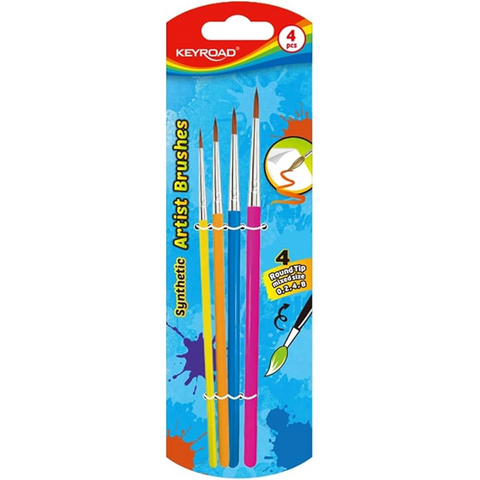 4 Round Tip Paint Brushes - MrPRICE.online